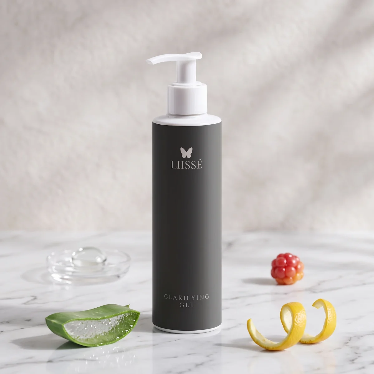 LIISSE Clarifying Gel 200ml foaming face wash bottle